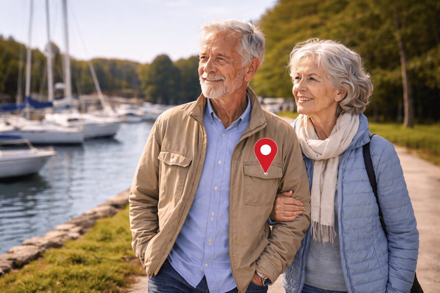 alter ehepaar mit gps tracker